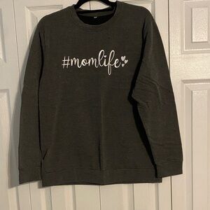 Dark Gray #momlife Crewneck Sweater